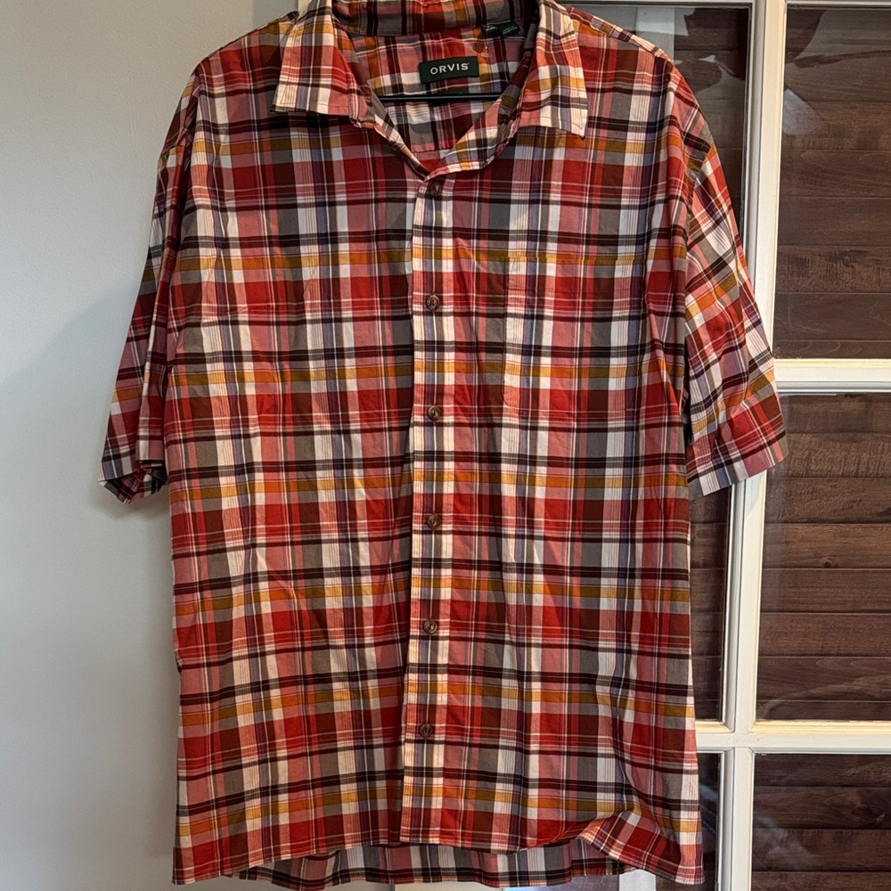 Orvis Men's Multicolor Plaid Button Down Shirt